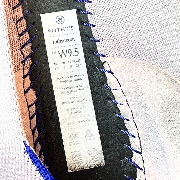 ROTHY's The Point - Light Pink w Blue accent - recycled washable material 9.5 - Picture 5 of 13